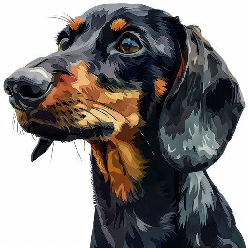 Dachshund clipart in a realistic photo style on a flat white background