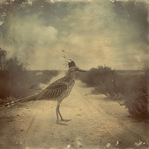 Sprinting bird on a peaceful road with poetic touch