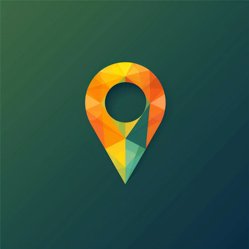 Modern geometric map pin logo
