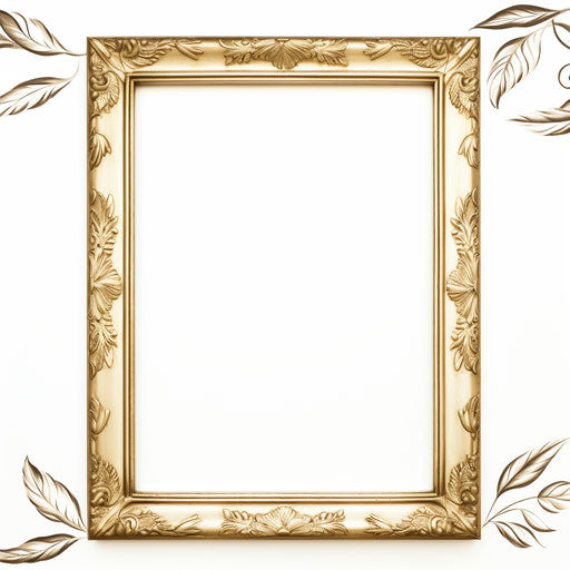 Minimalist picture frame on white background