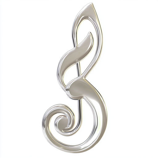 Realistic music note, high resolution, isolated