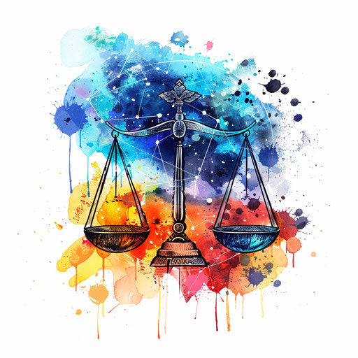 Libra constellation in watercolor