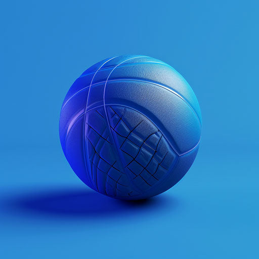 A vibrant realistic netball clipart on flat royal blue background