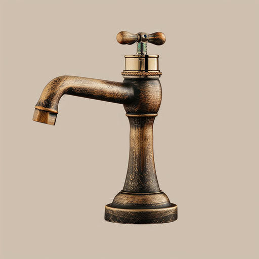 High-quality faucet illustration on flat beige background