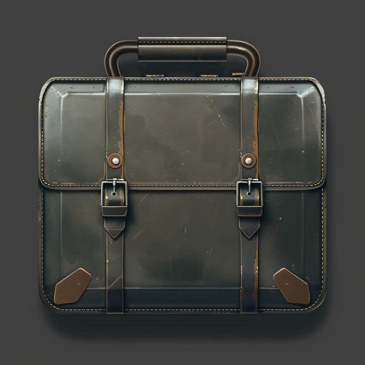 Briefcase illustration with realistic style and flat background
