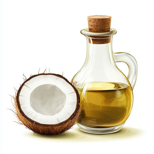 Realistic clipart of coconut oil, high resolution
