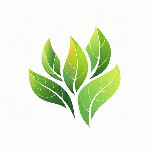 Eco-friendly business logo with green leaf motifs and natural colors, on a white background