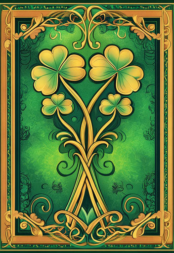 Celtic shamrocks in an elegant vertical design