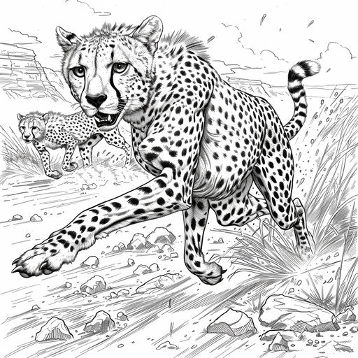 Wildlife race in a coloring book