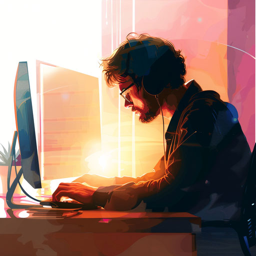 Realistic work clipart with flat random background