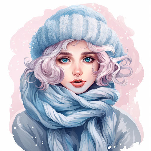 Cold clipart in the style of Pastel Colors Art, on a white background