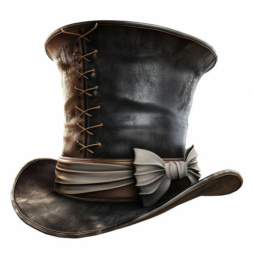 Realistic illustration of a top hat on flat white background