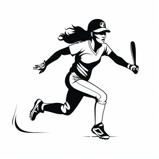 Softball Graphics in Minimalist Art Style: 4K & Vector