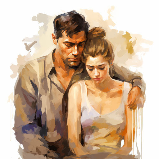 Sorry clipart in the style of Oil painting, on a white background