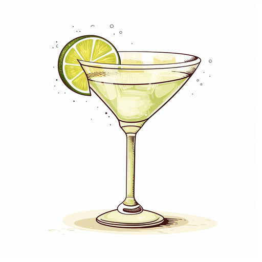 Minimalist margarita illustration on white background