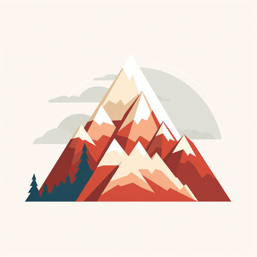 Minimalist style mountain clipart on white background