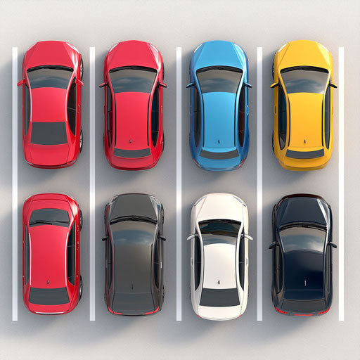 Realistic illustration of a car parking lot