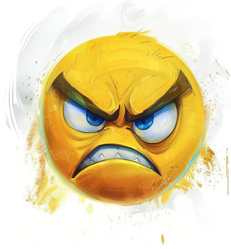 Emotional illustration of a yellow and angry emotion