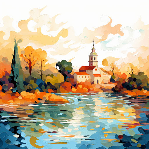 Animated clipart in the style of Impressionistic Art, on white background