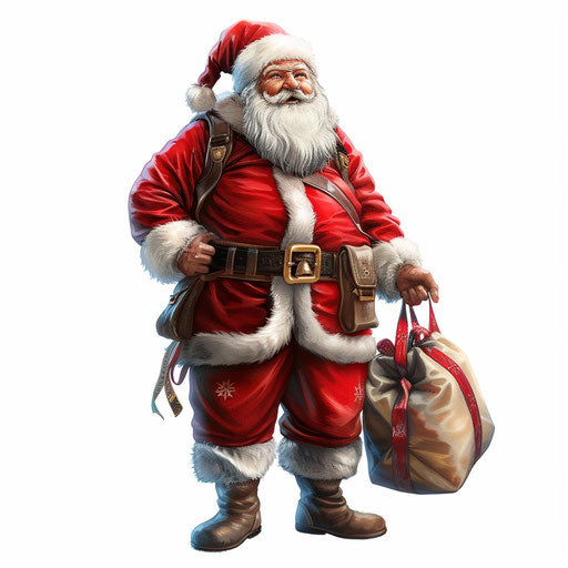 Christmas clipart with flat white background, photo realistic style