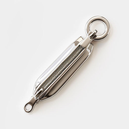 Realistic zipper clipart on flat white background, detailed textures and sharp edges