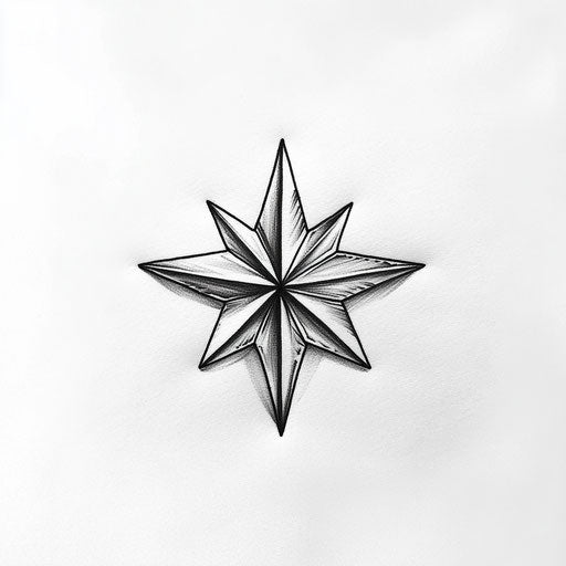 Male neck tattoo with simple nautical star design