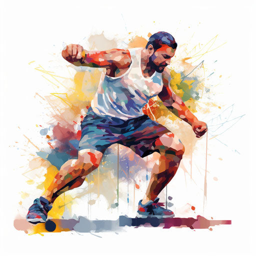 Workout clipart in the style of Impressionistic Art, on white background