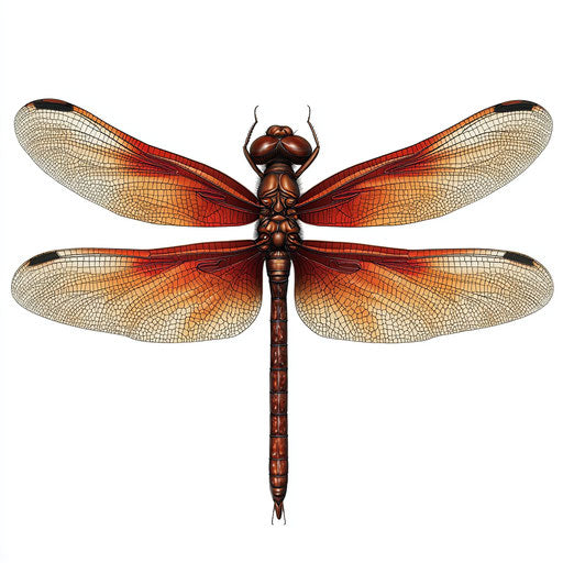 3D Dragonfly on flat white background