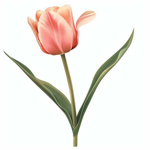 Tulip clipart in a photo realistic style on a white background