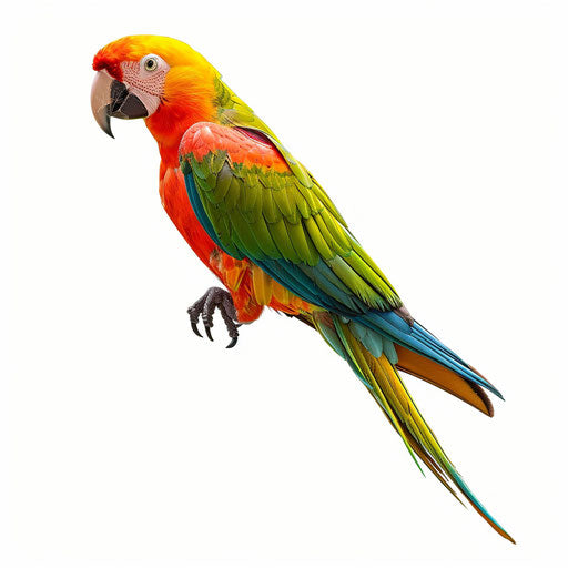 Photo realistic parrot clipart on flat white background