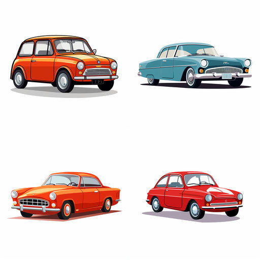 Car clipart in the style of Minimalist, on white background