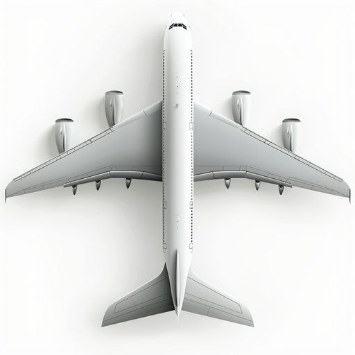 Realistic clip art plane on flat white background