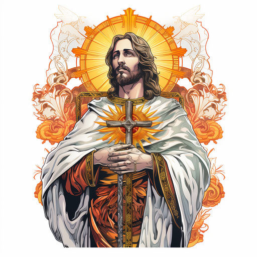 san judas tattoo flash on white background