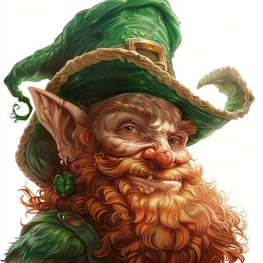 Realistic leprechaun clipart on flat white background