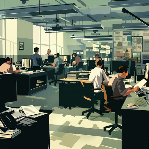 Dynamic atmosphere in a newsroom