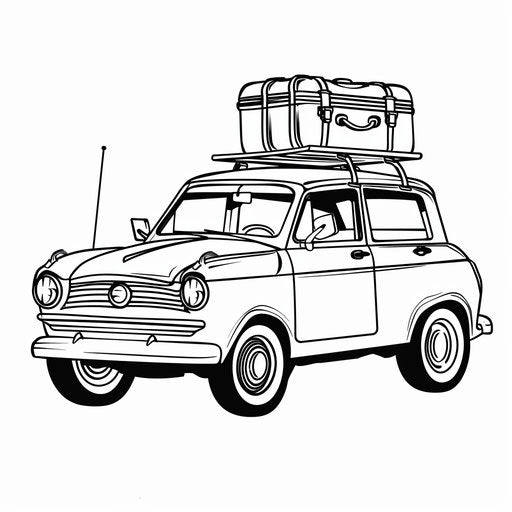 Family car with luggage on the roof