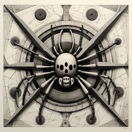 Black and white spider drawing