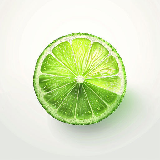 Realistic lime clipart on white background with vibrant colors