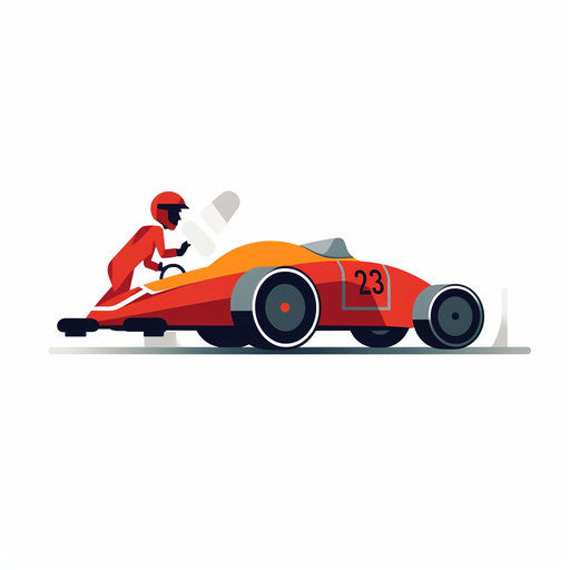 Minimalist style race clipart, on white background