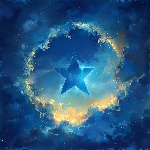 The blue star in the shape of a circle in animecore style