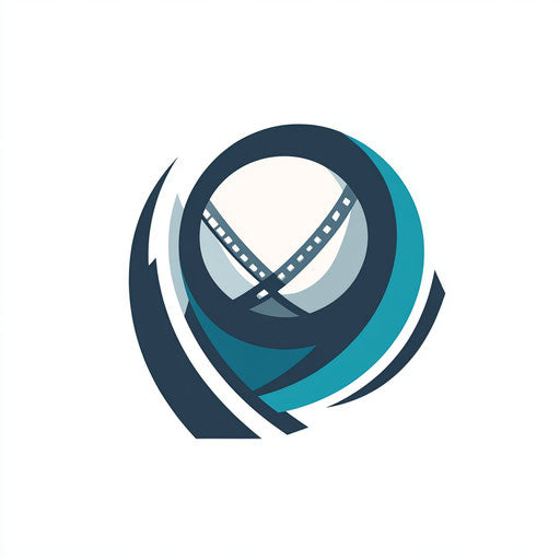 Modern cricket logo design with geometric cricket ball symbol and clean, sophisticated typography, in cool gray and blue color scheme, isolated on flat white background.