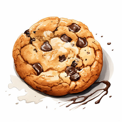Cookies illustration in the style of Oil painting, on a white background
