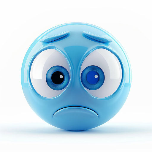 Sad blue smiley face icon