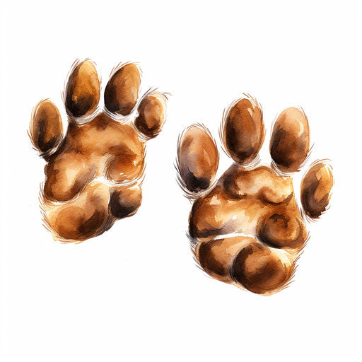Cat paw clipart in the style of Oil painting, on a white background