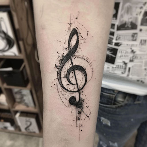 A music note tattoo
