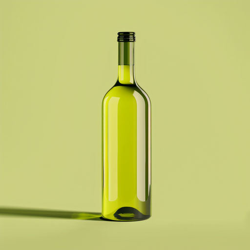 Realistic bottle illustration on vivid chartreuse background