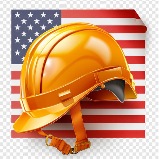 Labor Day clipart with photo realistic style, flat random background, glossy finish and sharp outlines