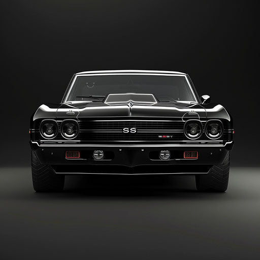 1969 Chevrolet Chevelle SS reimagined with a bold, futuristic front grille and sleek silhouette