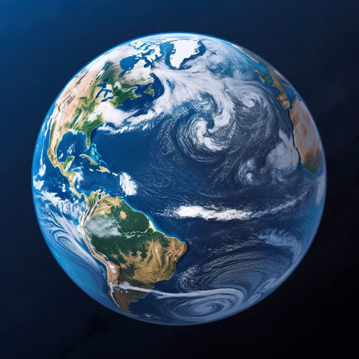 Earth from space, realistic and hyper-detailed style