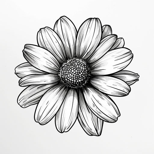 Chic tattoo sketch of a daisy in clipart style